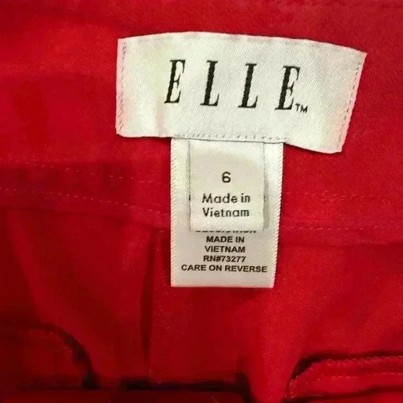 Elle Midrise Wide Leg Red Trousers Size 6 NWT - Picture 3 of 6